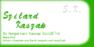 szilard kaszap business card